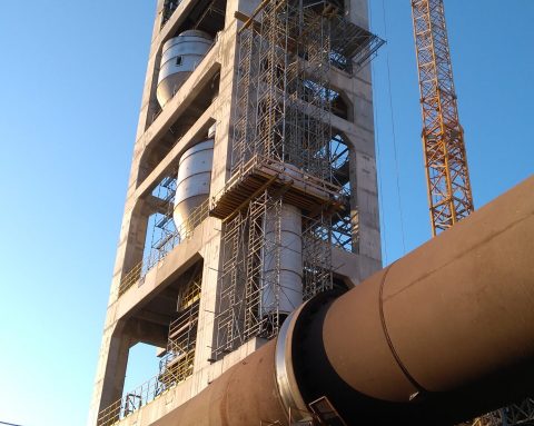 Instalacja do produkcji klinkieru – wieża przesypowa, Cementownia Rudniki